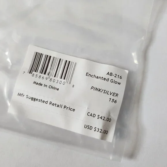 NWT Alicia Bonnie, "Enchanted Glow", Square Pink Stud Earrings - Picture 4 of 4